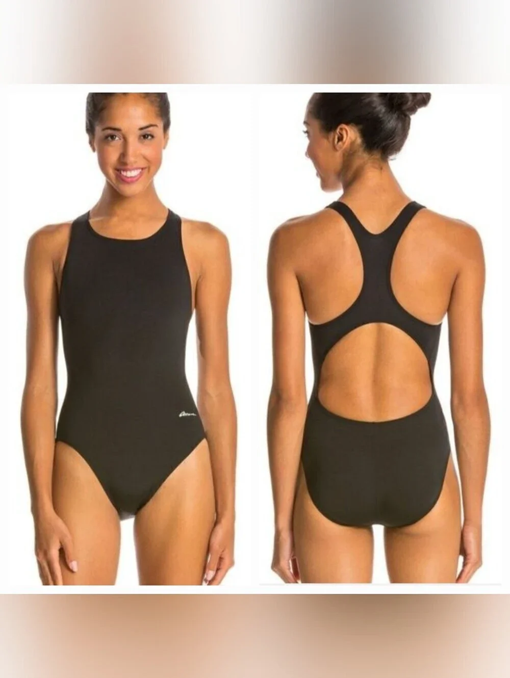 NWT Dolfin Black Racerback Swim Suit size XXL